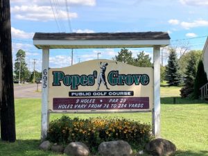 Popes’ Grove Public Golf Course sign provided by Stephen Saleski